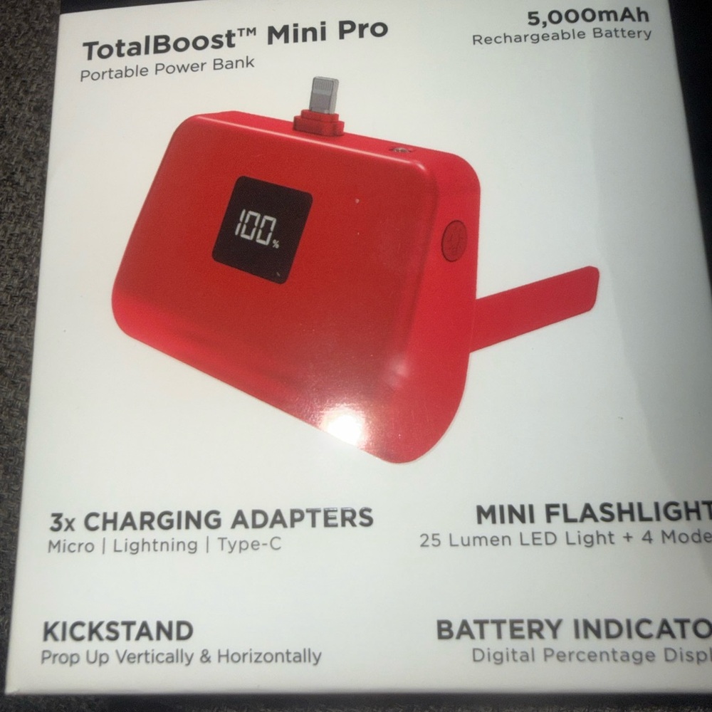 Mini Pro Power Bank - Black. (Red shown as I’ve also listed)